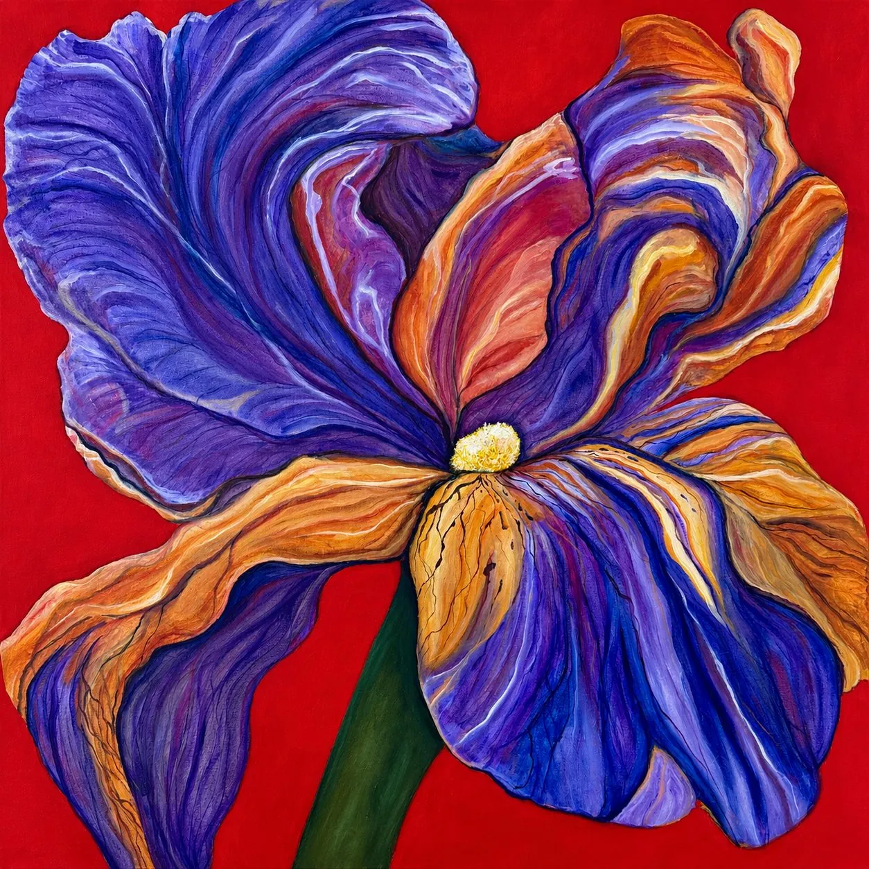 Red Kroovy, an abstract painting by Annie Golden